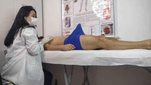 Nurse makes patient have very hard erection