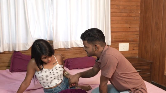 Indian x boyfriend meet her girlfriend after 1 year full night sex milky boobs