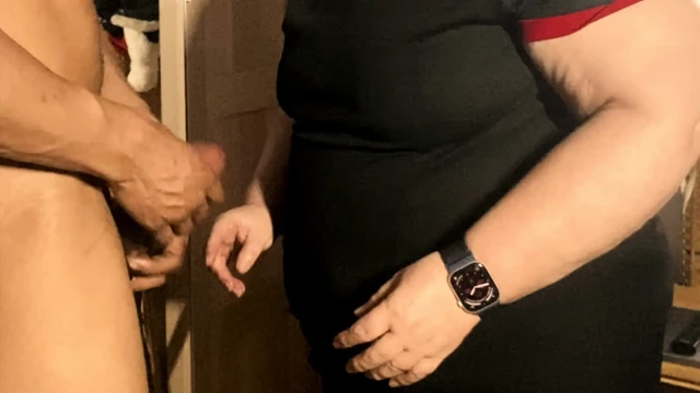 bbw Married Granny handles BBC at home for cum load in her hand- Dirty granny