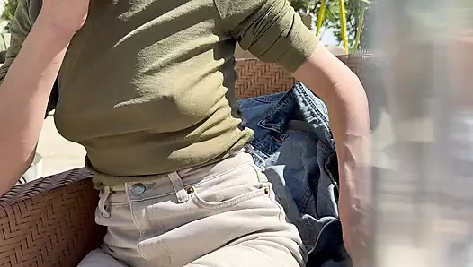 Everyone was looking at my sexy nipples wearing a see through shirt in public beach bar