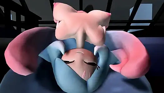 Hatterene yatakta baş aşağı - yüz sikişi