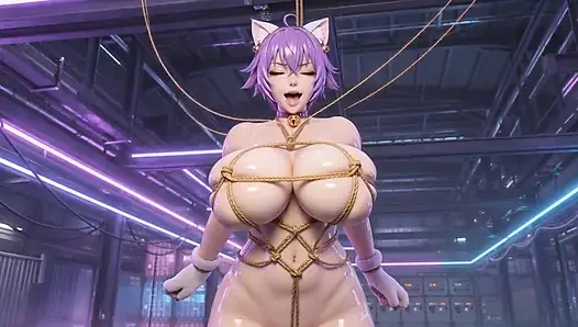 Shibari Catwoman 3D Hentai Ropes Suspension Big Tits Ass Fuck