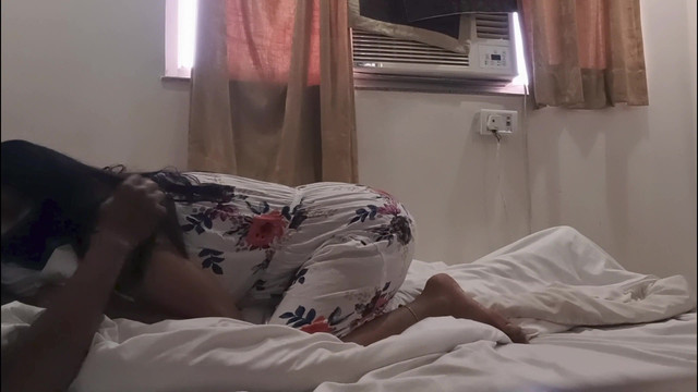 Scared stepsister shares bed with stepbrother it ends with painful fucking