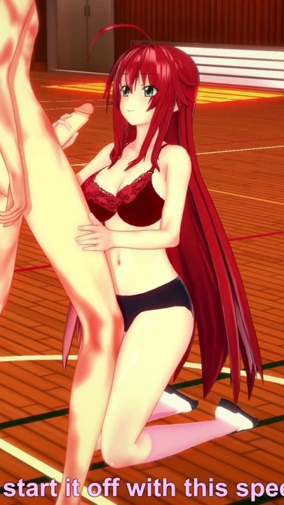 Rias Gremory beni baştan çıkarıyor ve beni spor salonunda sikişmeye davet ediyor - dxd ntr delilik serisi | Klip 1