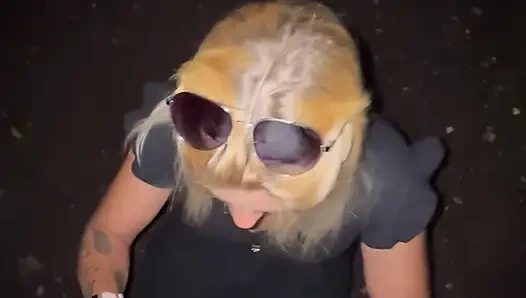 On Tour In A Secluded Parking Lot Outdoor Blowjob Neck Squirt Vibrator Orgasm