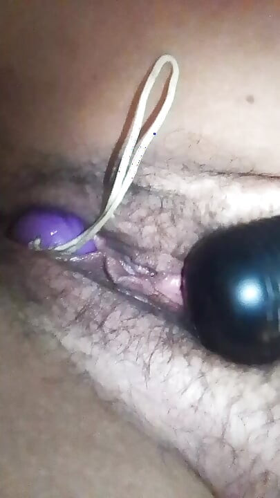 Ultimate close-up. Vaginal beads pushed out during squirting orgasm