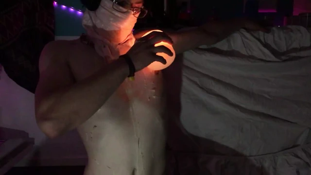 German hot boy plays with candles