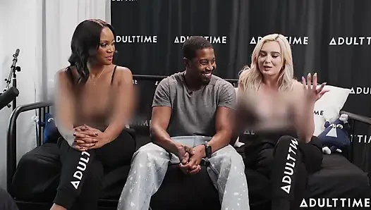 yıldızları 3'lü grup seksten sonra podcast! | Lexi Lore, Isiah Maxwell ve August Skye | Adult Time Podcast