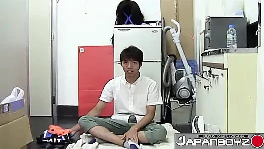 Hot Teen Ryo Demonstrates His Technique For Jerking His Horny Dick