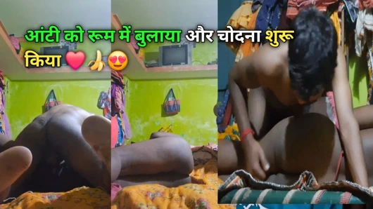 Teyzeyi odaya çağırdı ve sikişmeye başladı Çağırılan teyzeyi odaya çağırdı ve onu sikmeye başladı