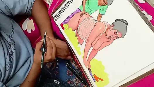Seksi ama zavallı Hintli köylü kadın sebze parasını ödemek için bir sebze satıcısını sikiyor