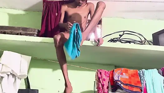 Indian desi boy masterbation in a room