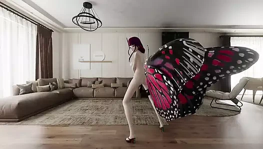 Genshin impact - shogun raiden hentai böcek dansı, kızıl saç rengi düzenleme, smixix