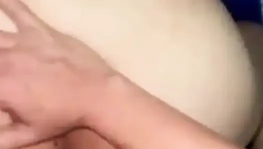 Horny MILF moans while getting fucked hard in doggy-style by a big cock.
