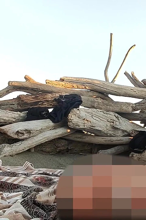 Çıplaklar plajında açık havada teşhir herkesin önünde büyük yarağı emiyor ve boşalıyor - misscreamy