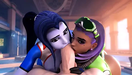 Widowmaker ve sombra sikini emiyor (pov)