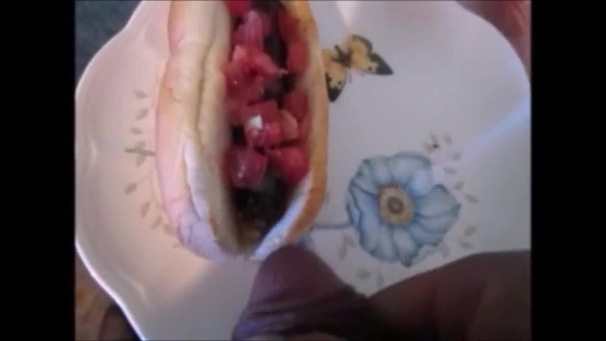 emme dick &amp; çekim cum üzerinde hotdog sonra yeme o hepsini