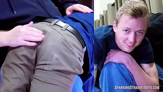 Straight Boy Brock Over the Knee for the First Time