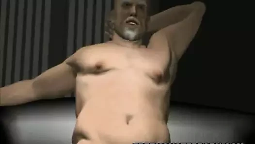 Busty 3d bebek berbat ve yaşlı adamın horoz