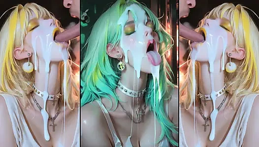 Bölüm 2: Anime karakterleri yüzlerini tamamen dölle kaplıyor.