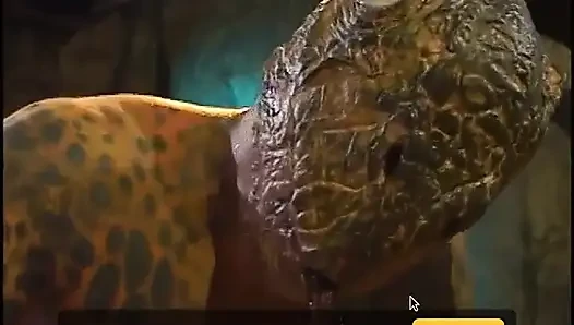 Un mutant robuste séduit la beauté dans la grotte