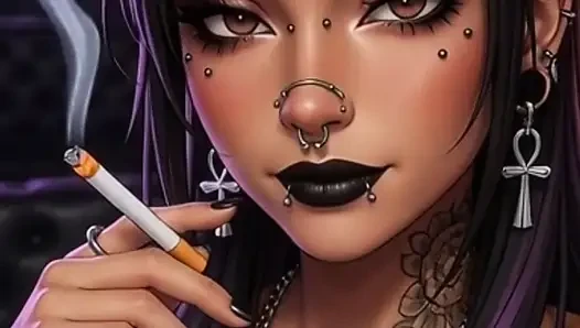 Yüzde 100 yapay zeka sıska gotik sigara içen kız bakış açısı 31 talimatı - dik memeli dövmeler piercingli sigara içen edepsiz konuşma striptiz