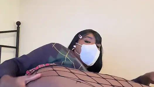 Siyah zenci travesti