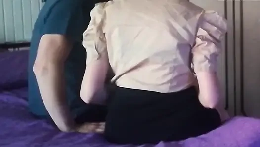 Seksi sekreter patronuyla sikişiyor ve terfi istiyor