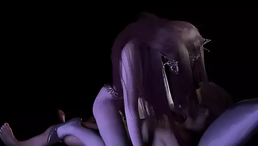 Seksi iç çamaşırlı 3 boyutlu büyük memeli sürtük büyük yarakla aldatıyor