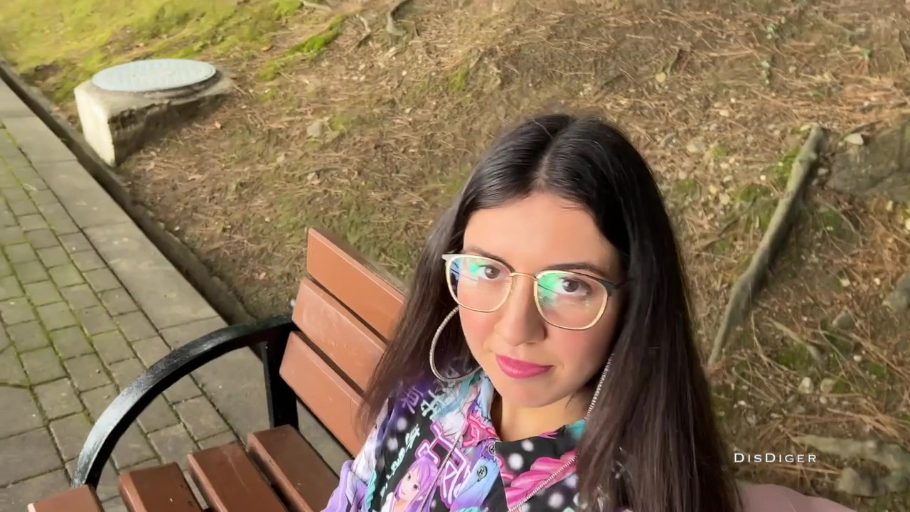 Picked up a cutie on the street, fucked and cum on her glasses