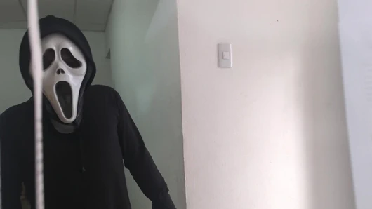 sexual scary movie. 50-year-old woman is fucked by a stranger on Halloween