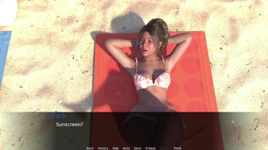 Stepson Applying Sunscreen On Stepmom Body On Beach And Massaging Her Boobs