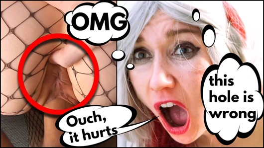 Yanlış delik - hazırlıksız göt deliği için beklenmedik ağrılı anal seks - gırtlağına kadar alma, fışkırtma