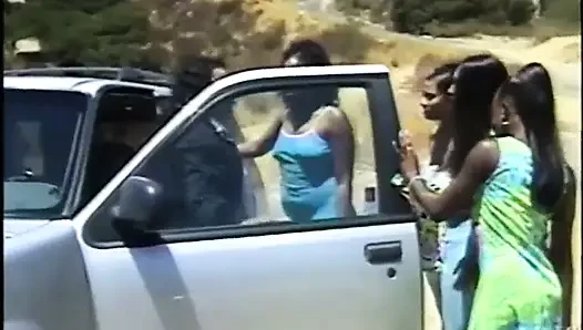Siyah ve beyaz kıllı amcık dildoyla sikişiyor