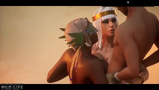 Adam herkesin içinde iki sürtüğü sikiyor - wild life