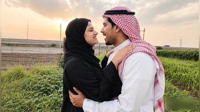 Arabian stepsister went for a walk in the fields and had other plans !