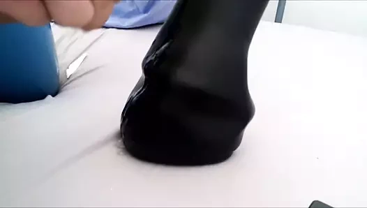 benim harika lateks catsuit benim midilli üzerinde Cum