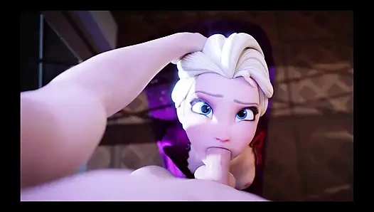 Elsa gets mouth full of Cream down her throat