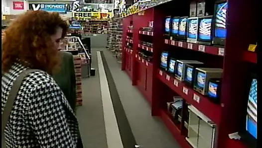 lesbians secretly lick their bare pussies in store