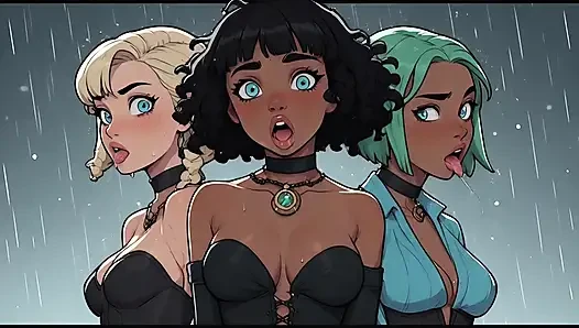 Gorgeous Afro Women in the Cold of Winter part 2, Hentai, artificial intelligence, animation, uncensored