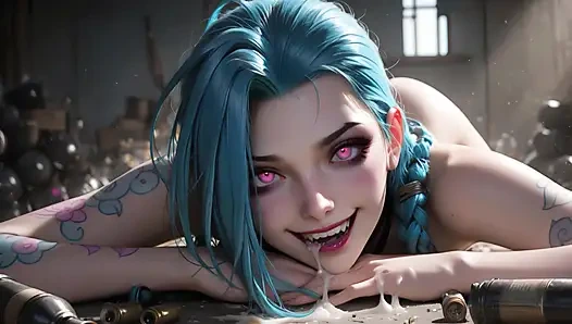 Jinx animasyon oral amcık penetrasyon dildolar ve dölleme