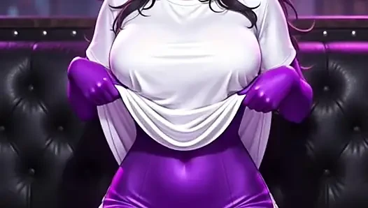 Anime gotik serseri kız siyah saçlı edepsizce konuşuyor büyük memeler birinci şahıs görünümü