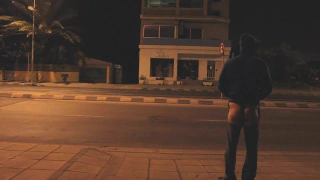 Crossing the street ass naked