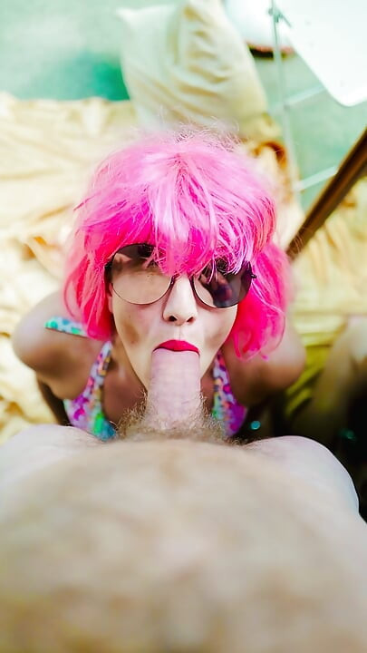 Pembe wig yaz alanı sakso