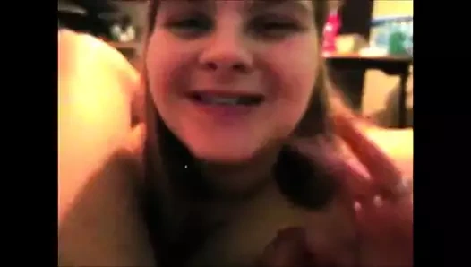 Nasty Whore Gagging On Cum Then Swallowing It All