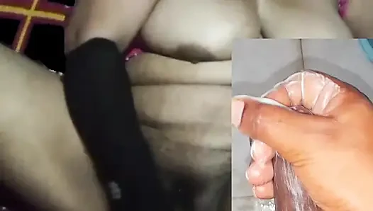 Hintli ev hanımı kocasına çok aç evli kadınla görüntülü görüşme yapıyor