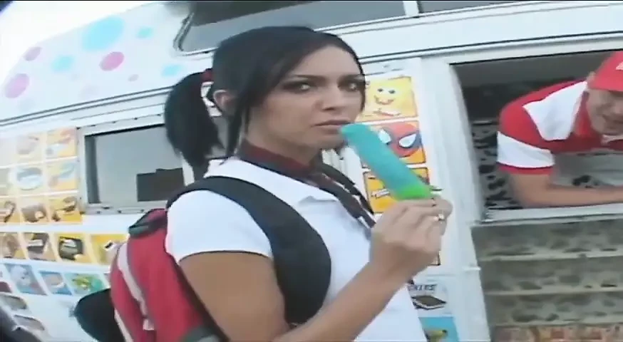 Stephanie Kane gets horny and offers to give him a blowjob and Gets Banged By The Ice Cream Man