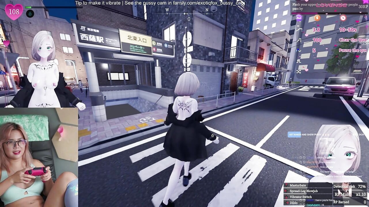 Sevimli oyuncu kız hentai gamer Japon oyunu gizli teşhirçi manaka