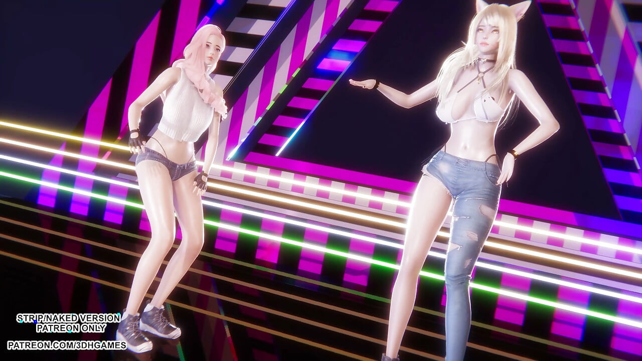 MMD NewJeans - Hype Boy - Ahri ve Seraphine Seksi Kpop Dansı League of Legends Hentai Sansürsüz 4K 60FPS