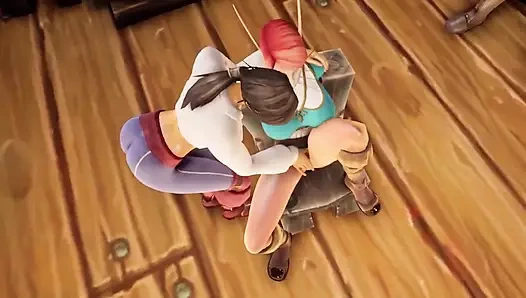 Kızıl saçlı elf korsanların önünde sikiliyor - warcraft porno parodi